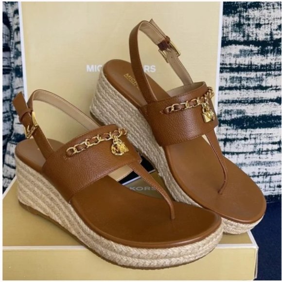 Michael Kors Elsa Wedge Tumbled Leather Luggage WMNS - Picture 1 of 16